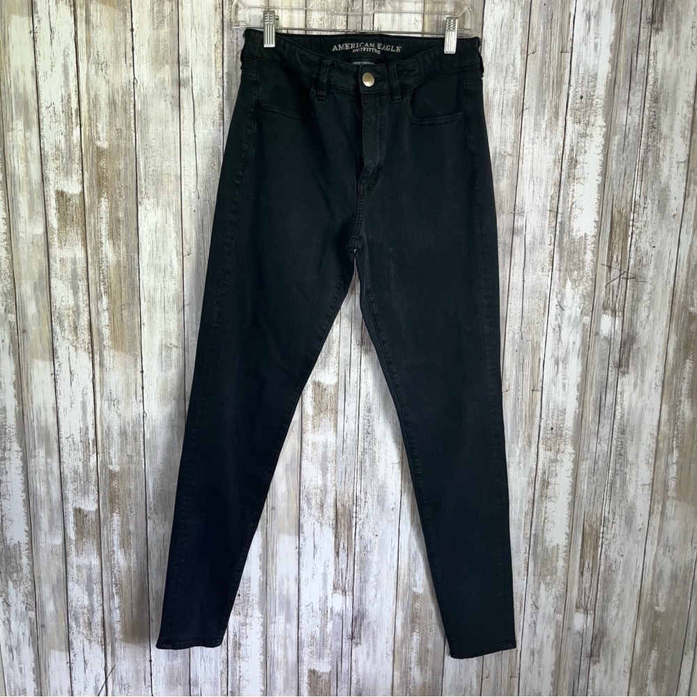 American Eagle Super Stretch X4 High Rise Jegging Black Long